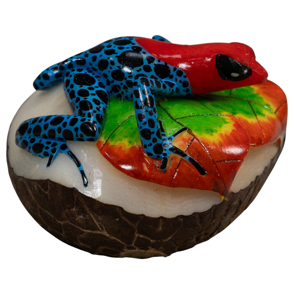 Red And Blue Poison Dart Frog Tagua Carving