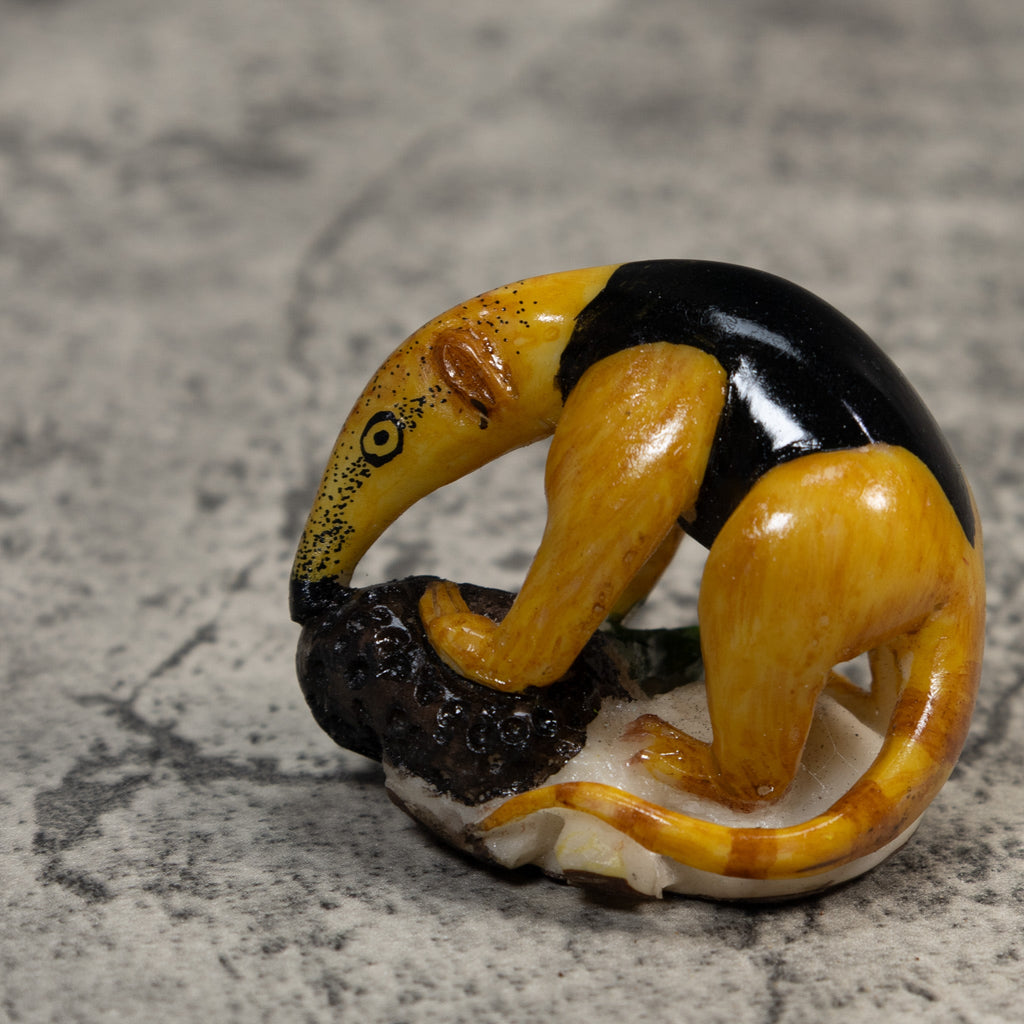 Anteater With Termite Nest Tagua Carving