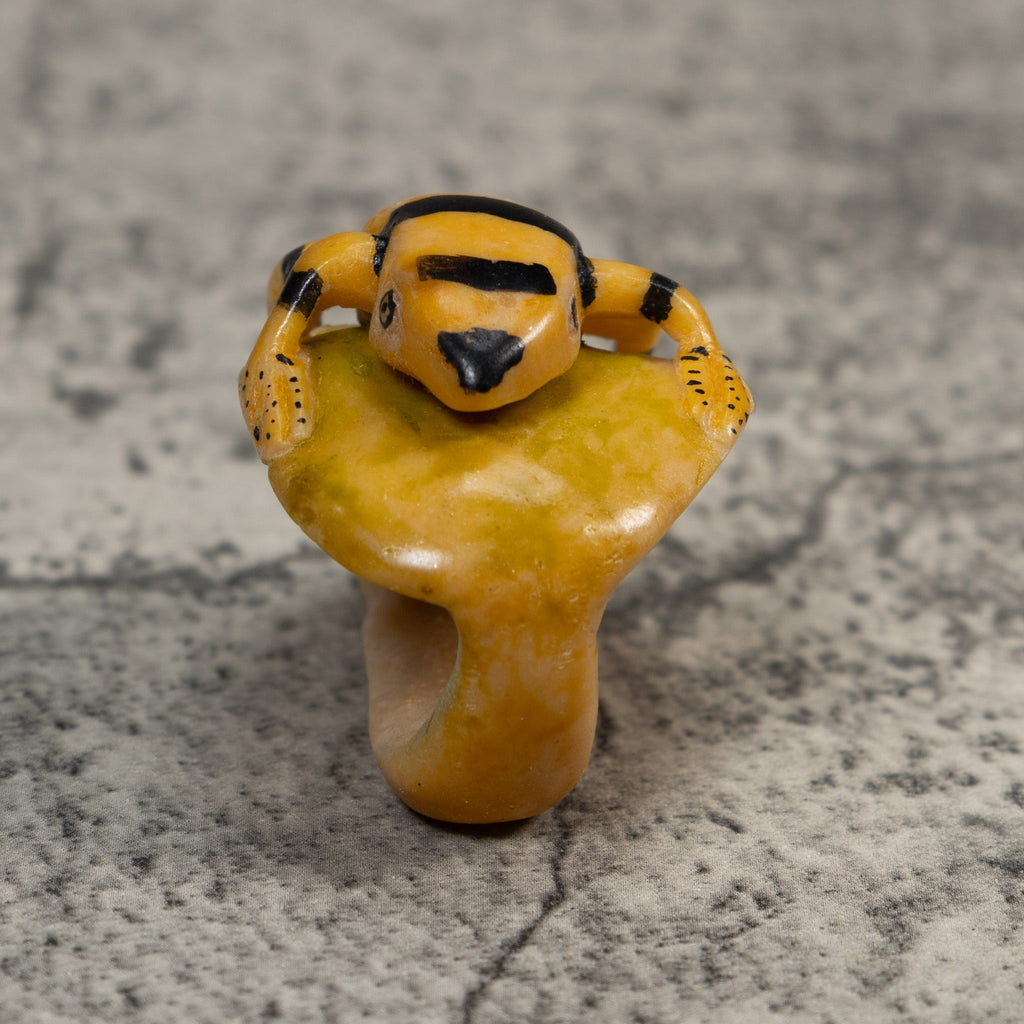 Vintage Golden Frog Tagua Carving