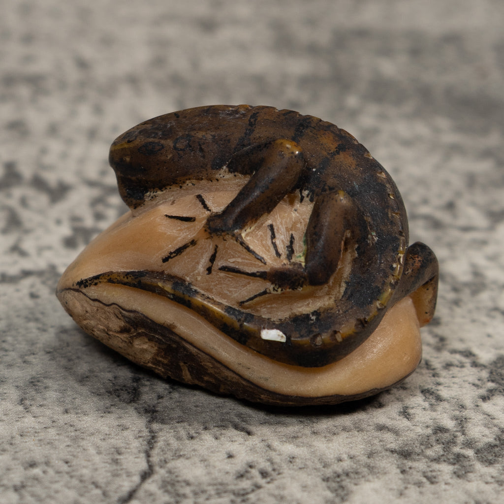 Vintage Green Iguana Lizard Tagua Carving