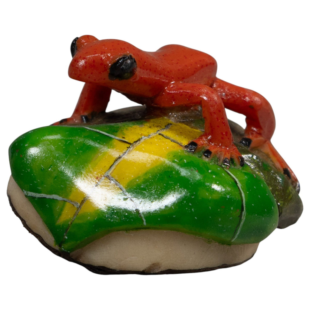 Orange Black-Eyed Poison Dart Frog Tagua Carving