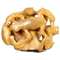 Multiple Natural White Frog Tagua Carving