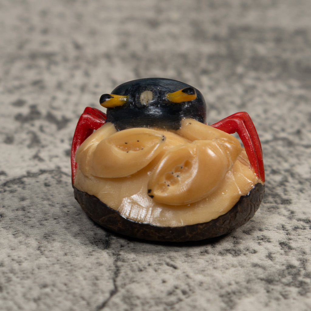 Red And Blue Crab Tagua Carving