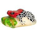 Red Black And White Poison Dart Frog Tagua Nut Carving