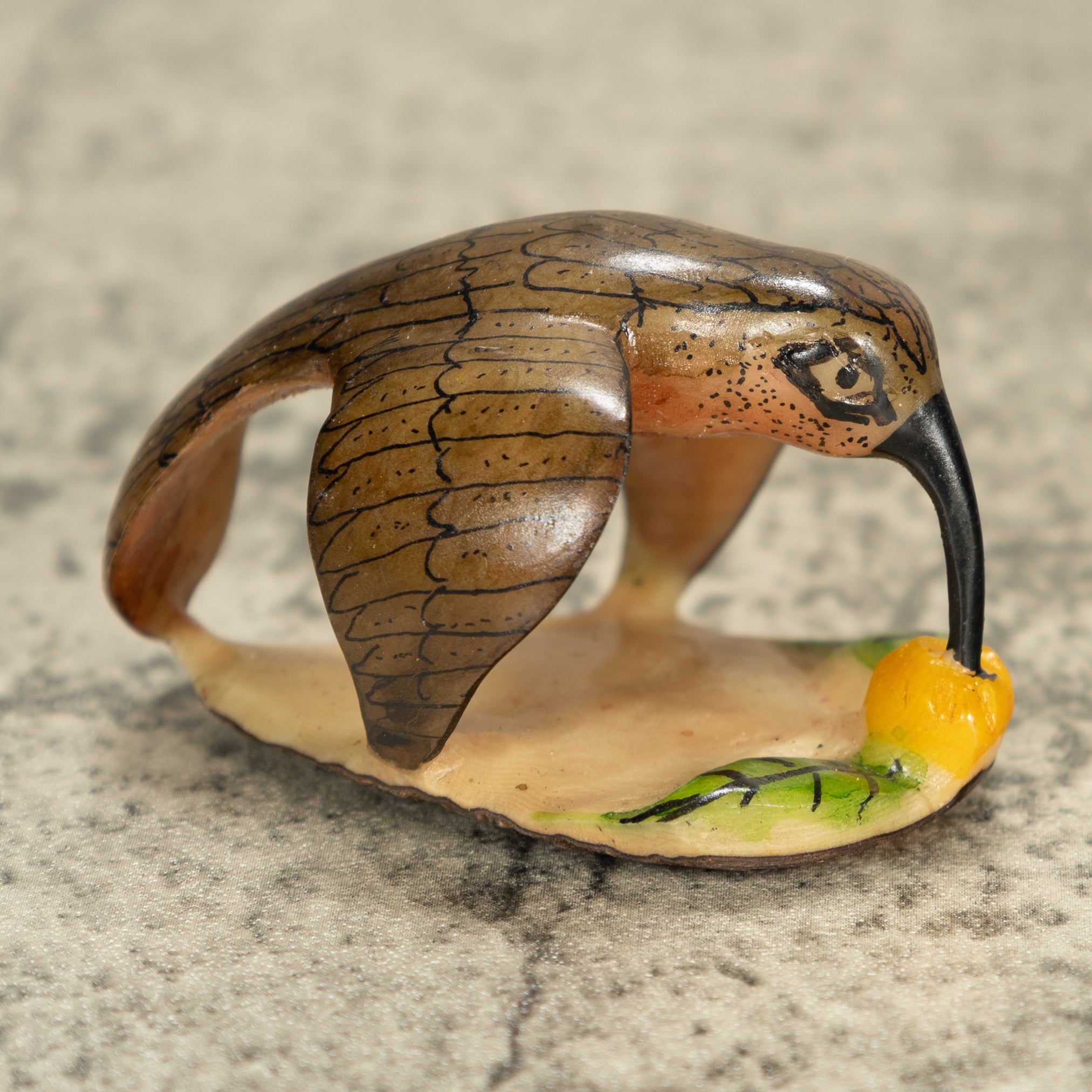 Vintage Hummingbird Bird Tagua Nut Carving