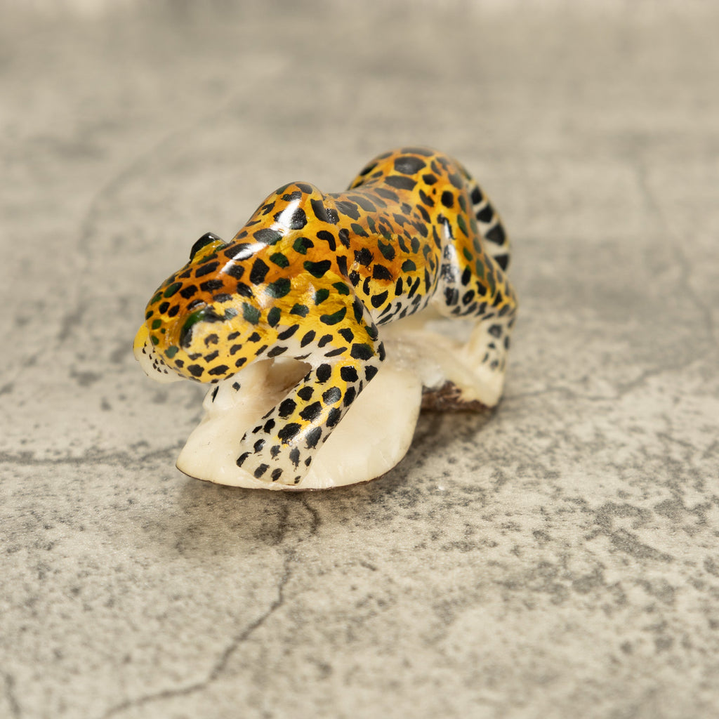 Large Jaguar Cat Tagua Nut Carving