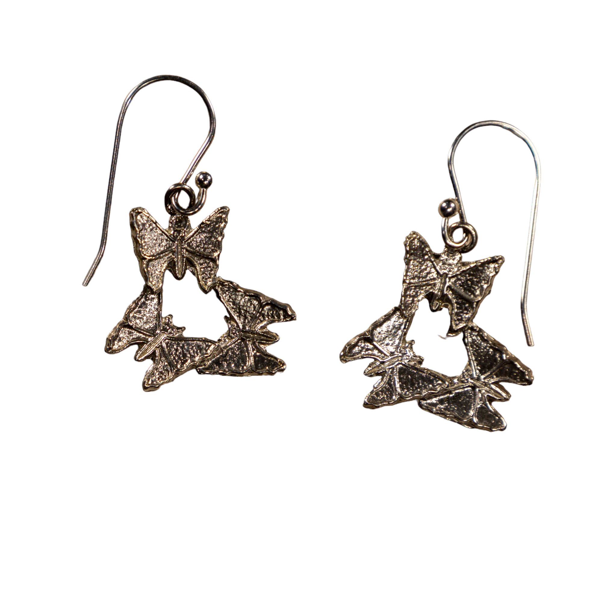 Sterling Silver Triple Butterfly Earrings