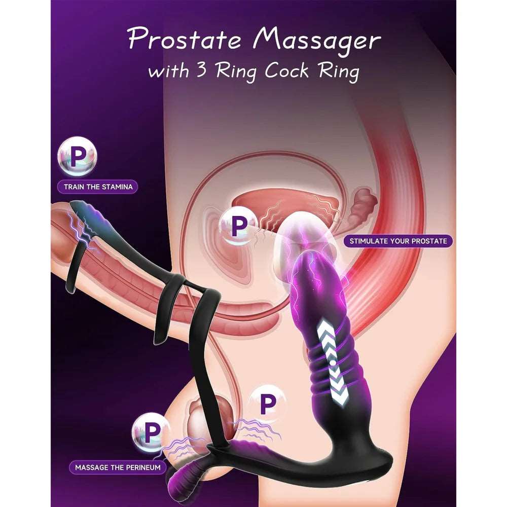TripleArc Remote Control Dildo Vibrator Penis Sleeve