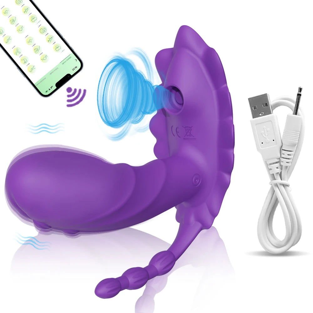 TriplePulse Anal Beads Clit Massage Dildo Vibrator