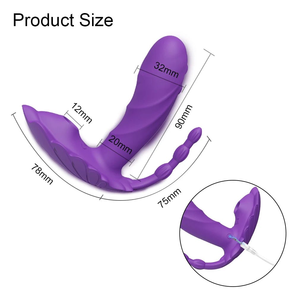 TriplePulse Anal Beads Clit Massage Dildo Vibrator