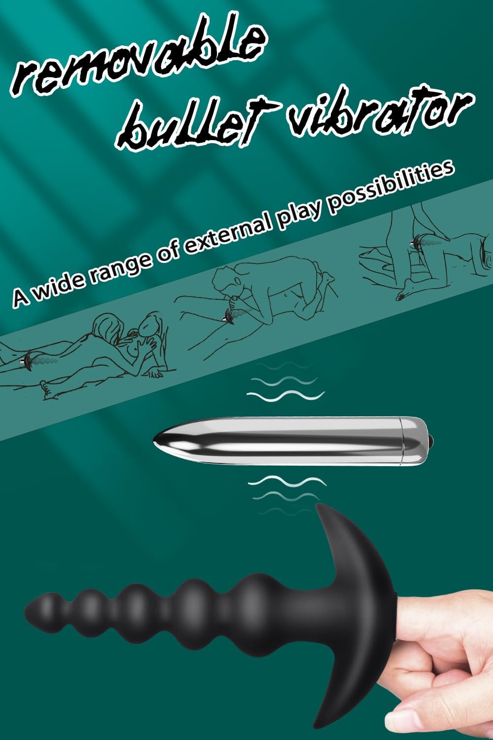 VibrantPath Bullet Vibrator Anal Beads Wand