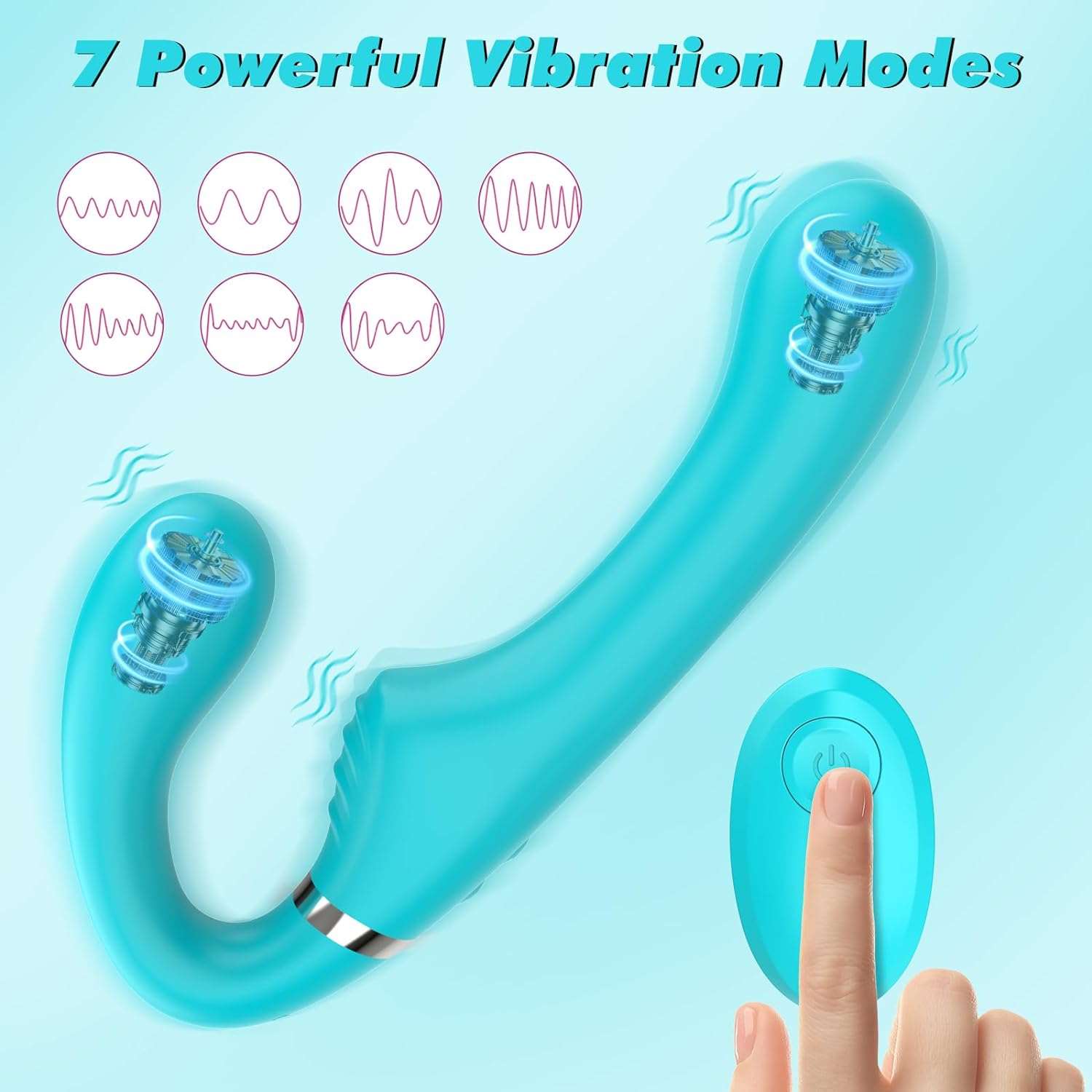 Vibrating Double-Ended Strap-On Dildo for Intense Pleasure
