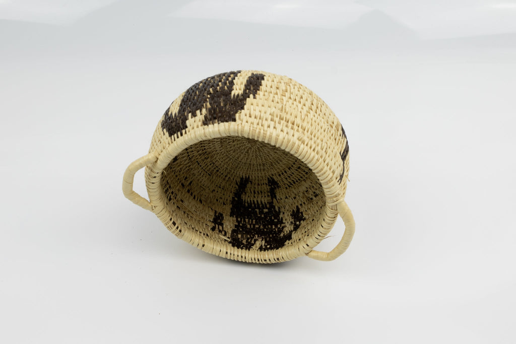 Vintage Handmade Human Figure Woven Basket With Handles Fair Trade