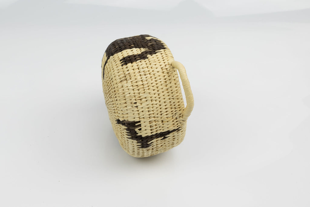 Vintage Handmade Human Figure Woven Basket With Handles Fair Trade