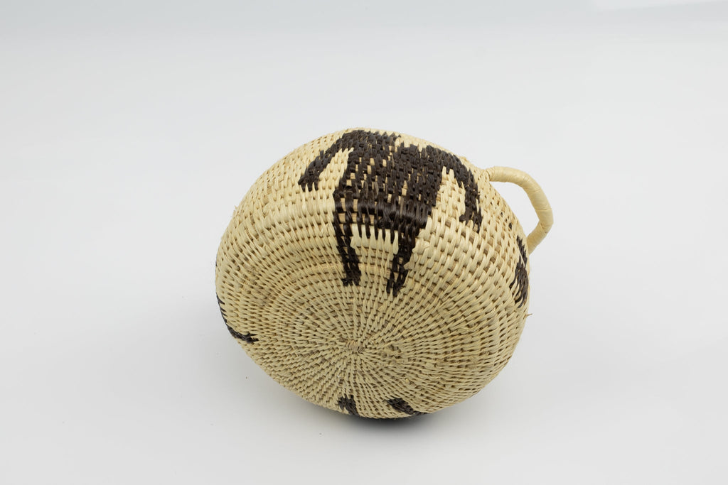 Vintage Handmade Human Figure Woven Basket With Handles Fair Trade