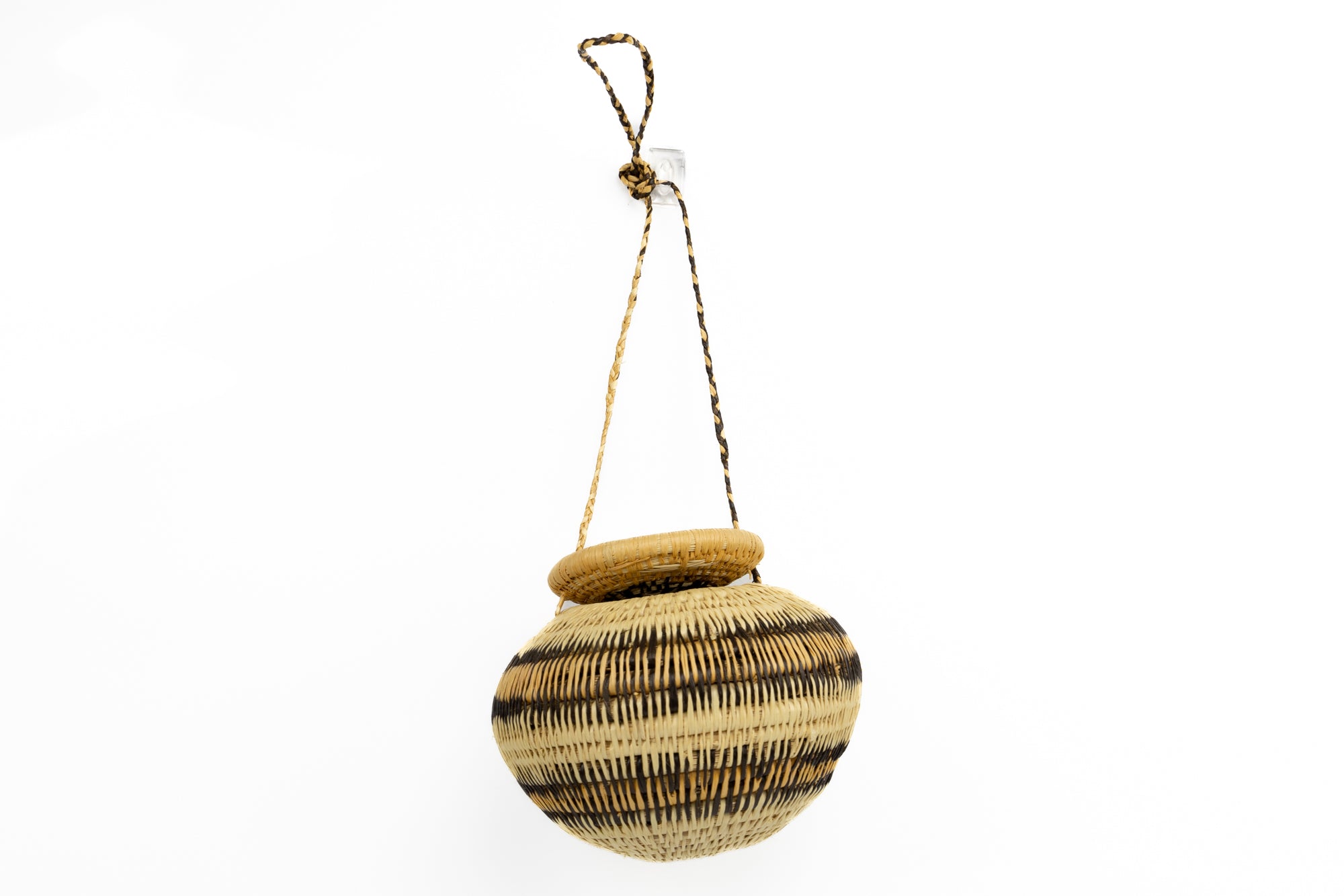 Hand Woven Vintage Hanging Basket Made By Indigenous Artisans