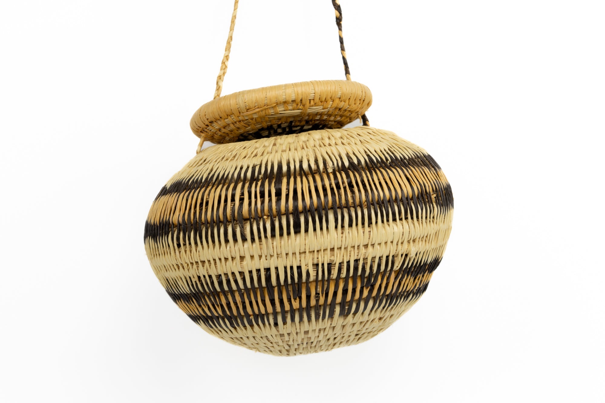 Hand Woven Vintage Hanging Basket Made By Indigenous Artisans