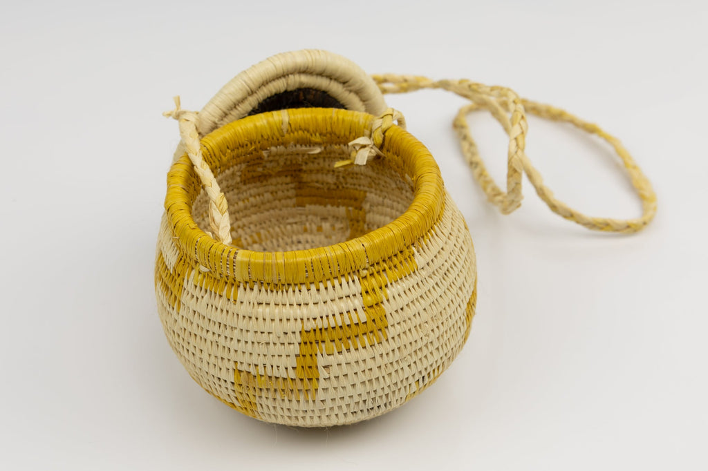 Hand Woven Vintage Hanging Basket Made By Indigenous Artisans