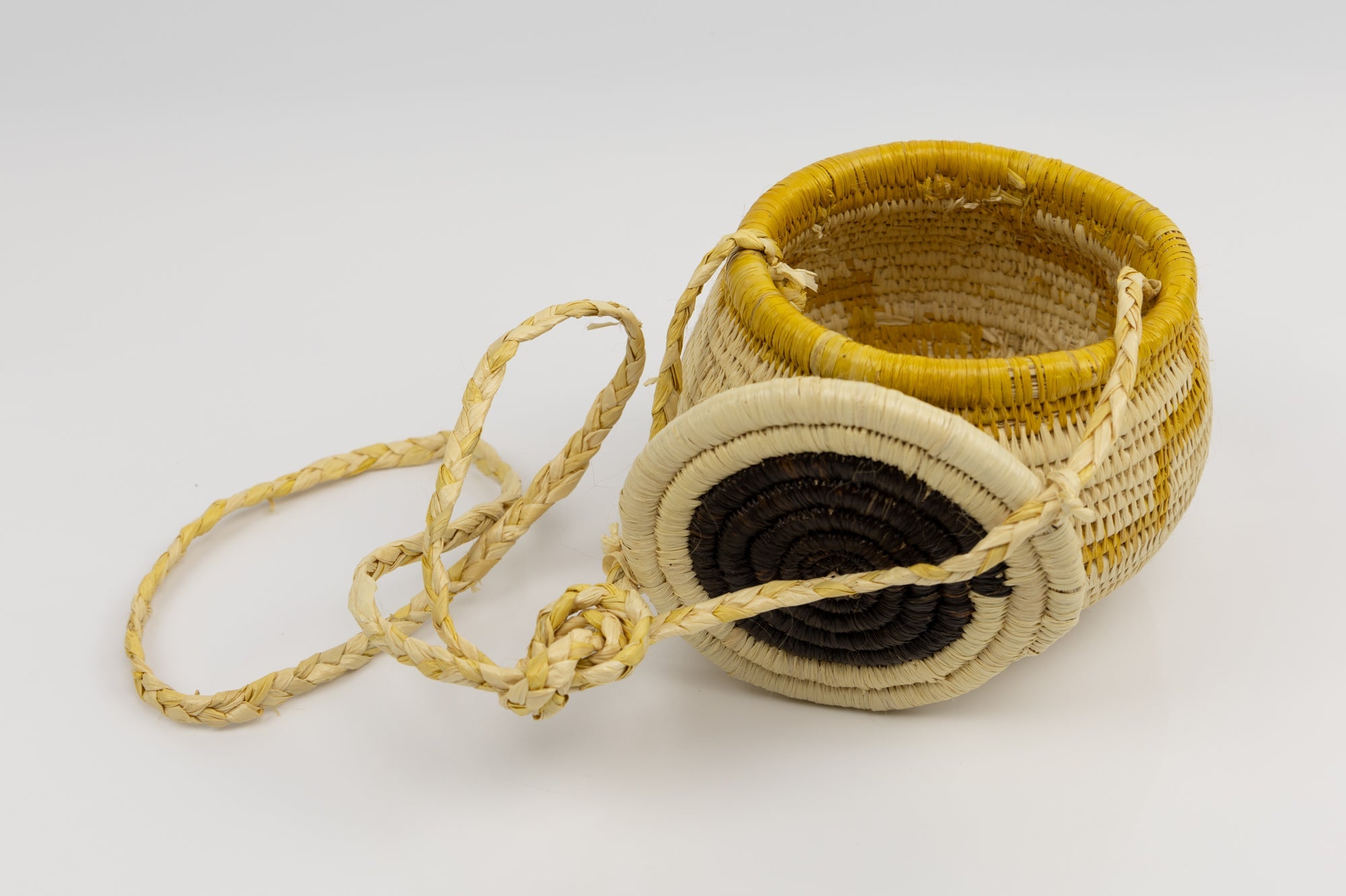 Hand Woven Vintage Hanging Basket Made By Indigenous Artisans