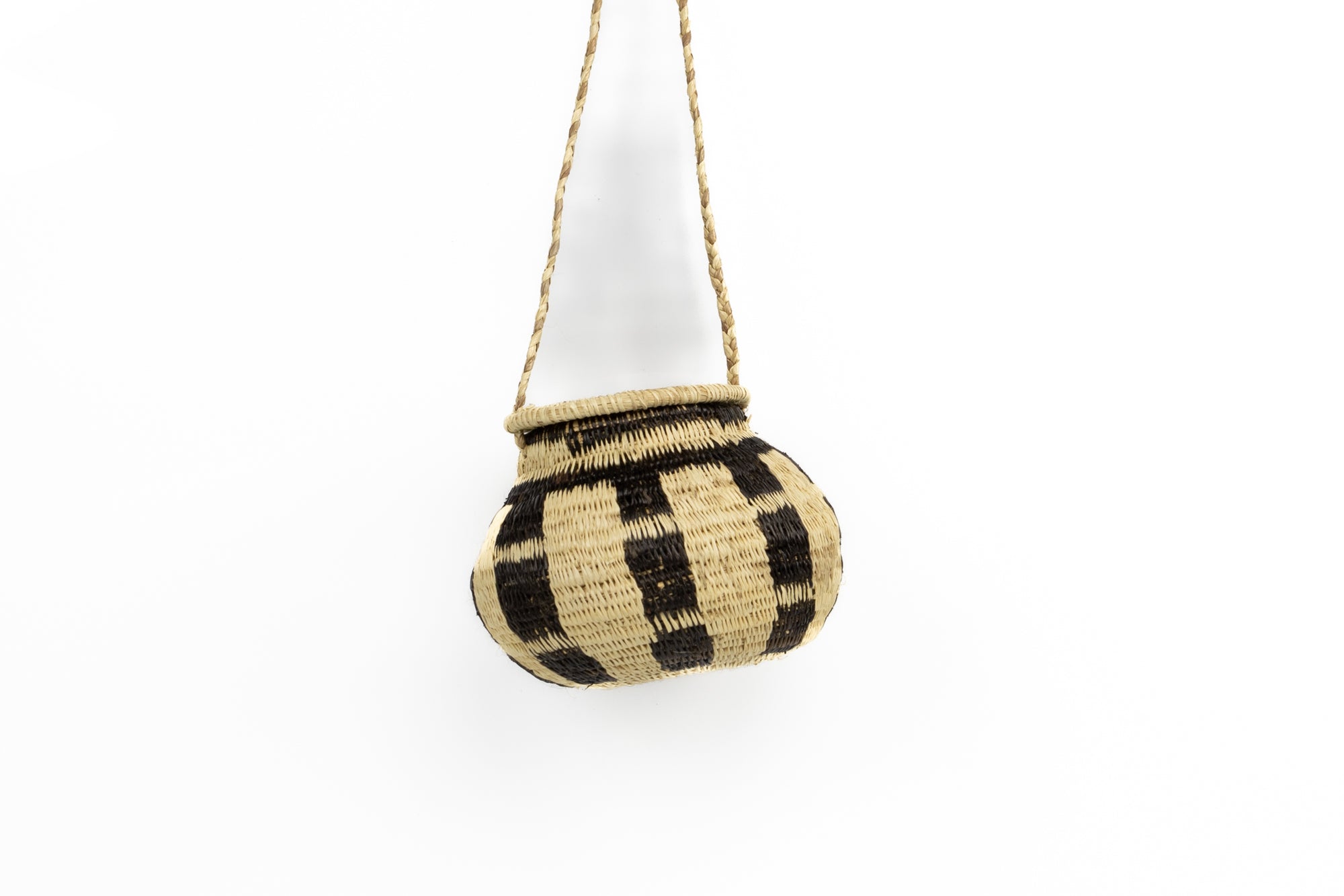 Hand Woven Vintage Hanging Basket Made By Indigenous Artisans