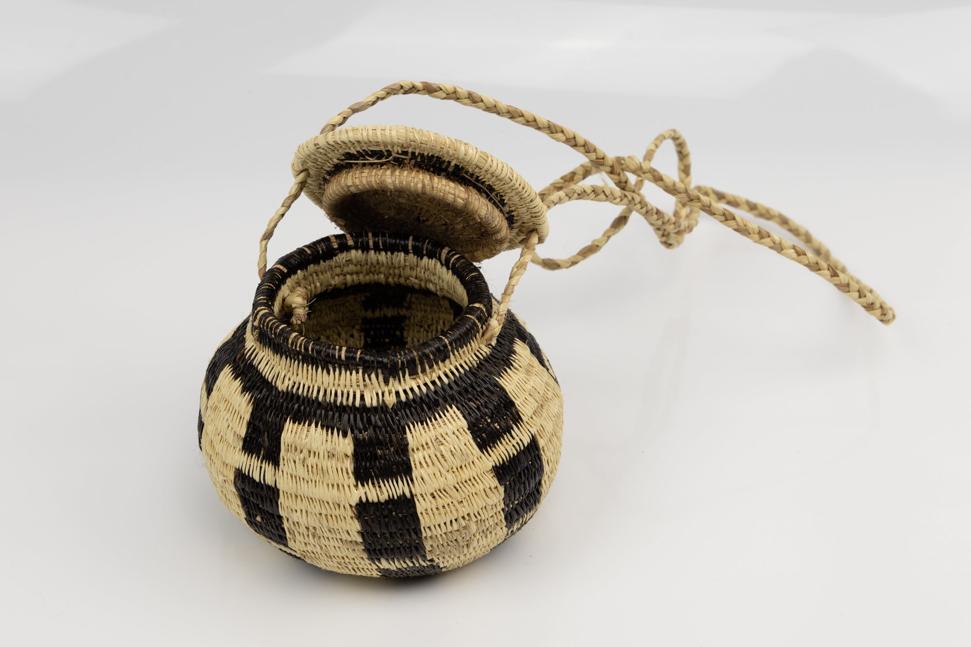 Hand Woven Vintage Hanging Basket Made By Indigenous Artisans