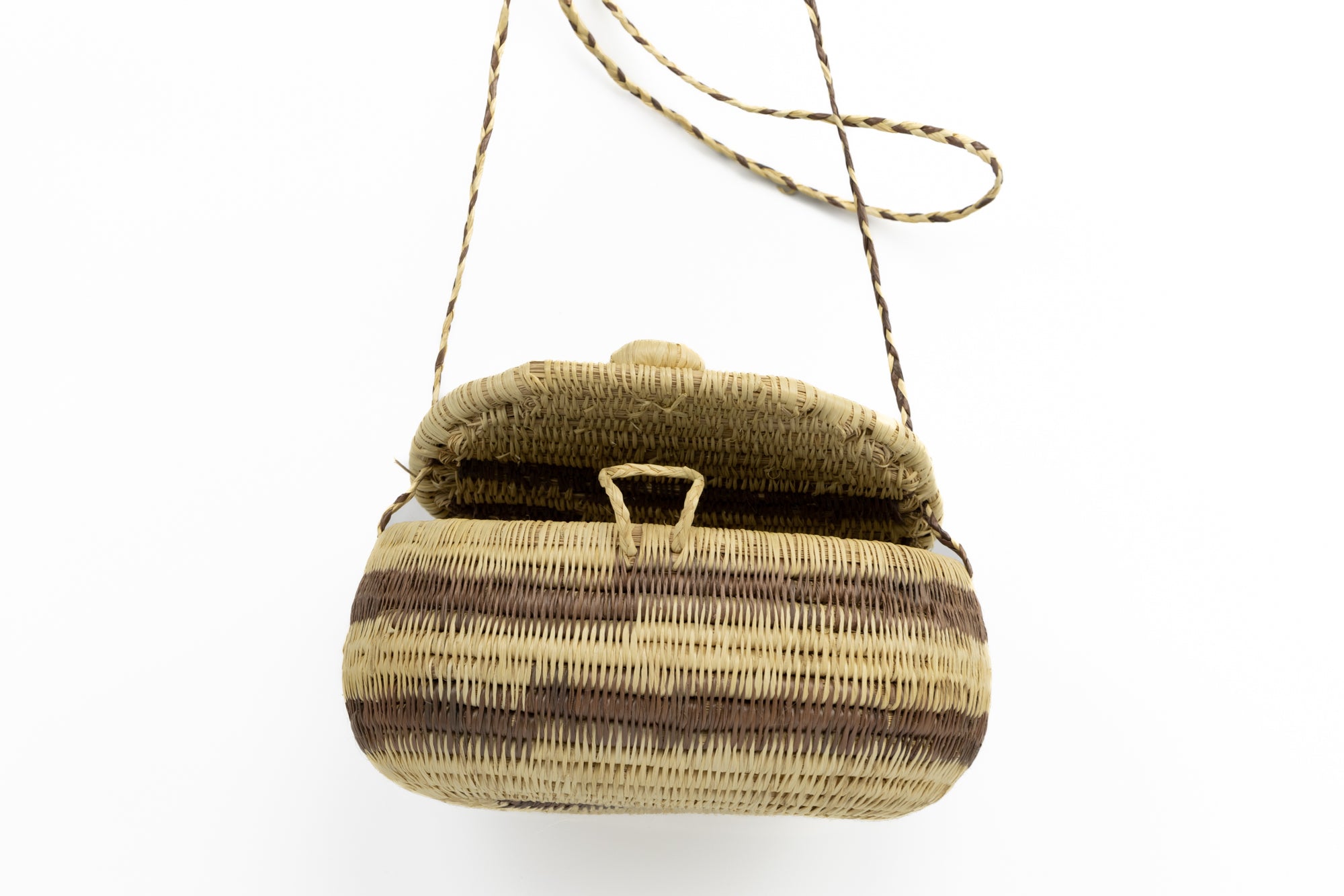 Hand Woven Vintage Hanging Basket Made By Indigenous Artisans