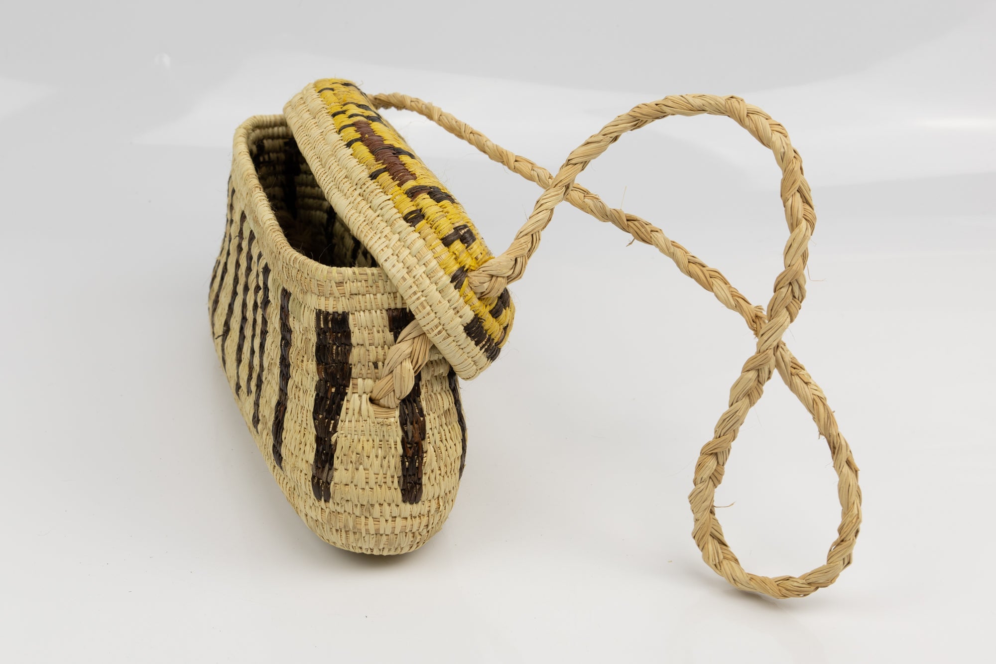 Hand Woven Vintage Hanging Basket Made By Indigenous Artisans