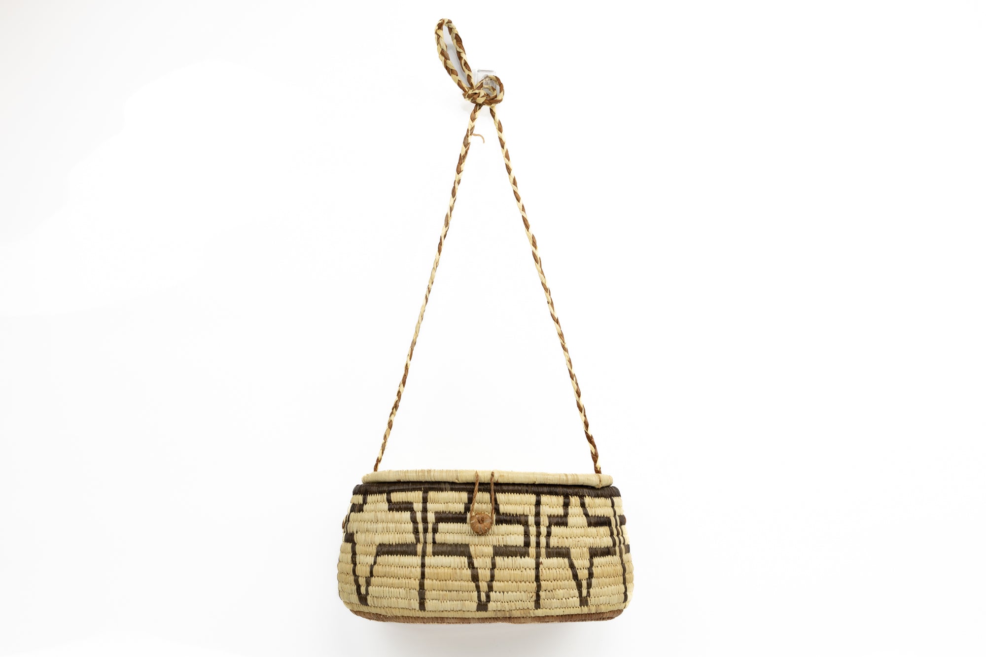 Hand Woven Vintage Hanging Basket Made By Indigenous Artisans