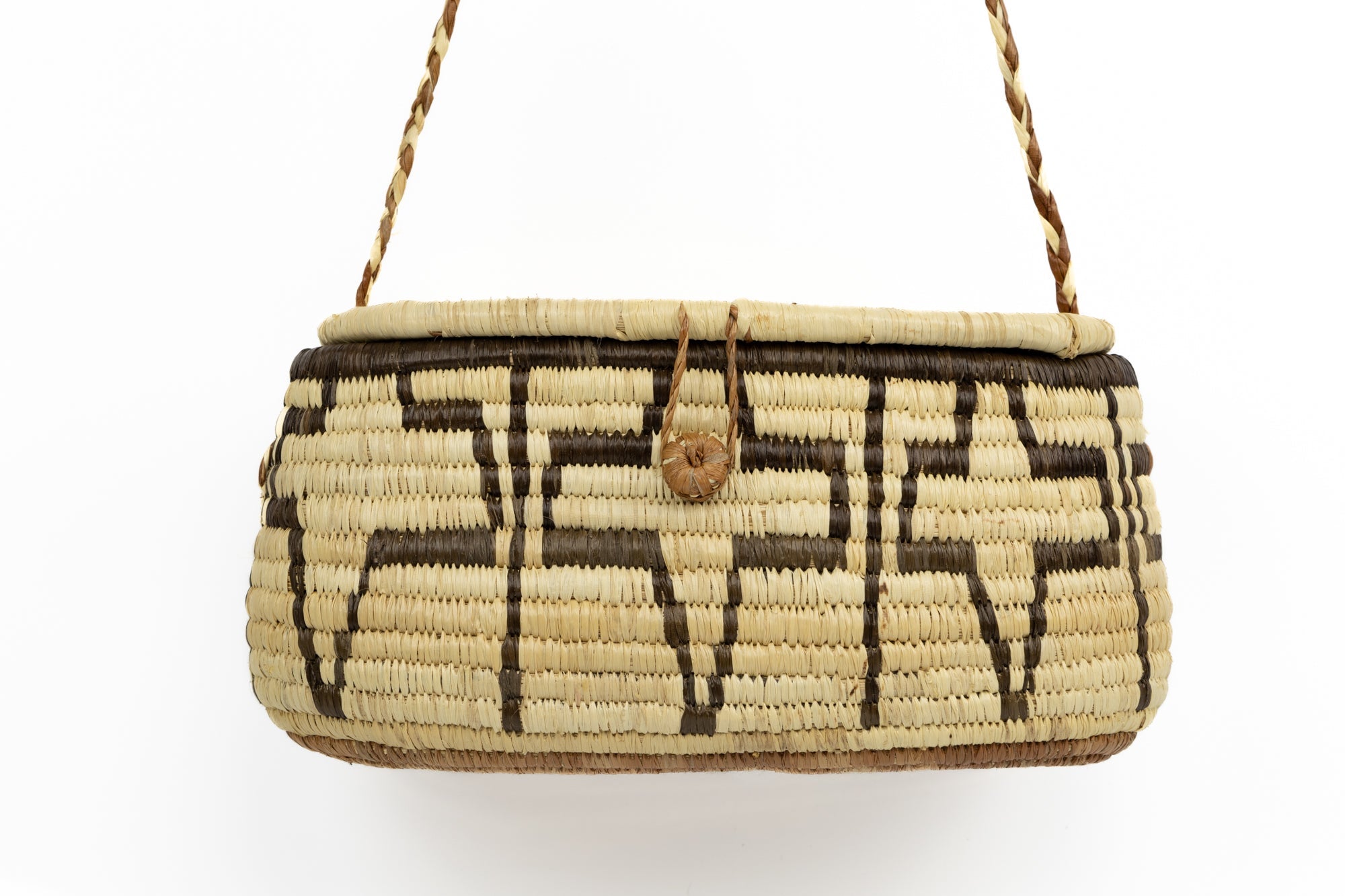 Hand Woven Vintage Hanging Basket Made By Indigenous Artisans