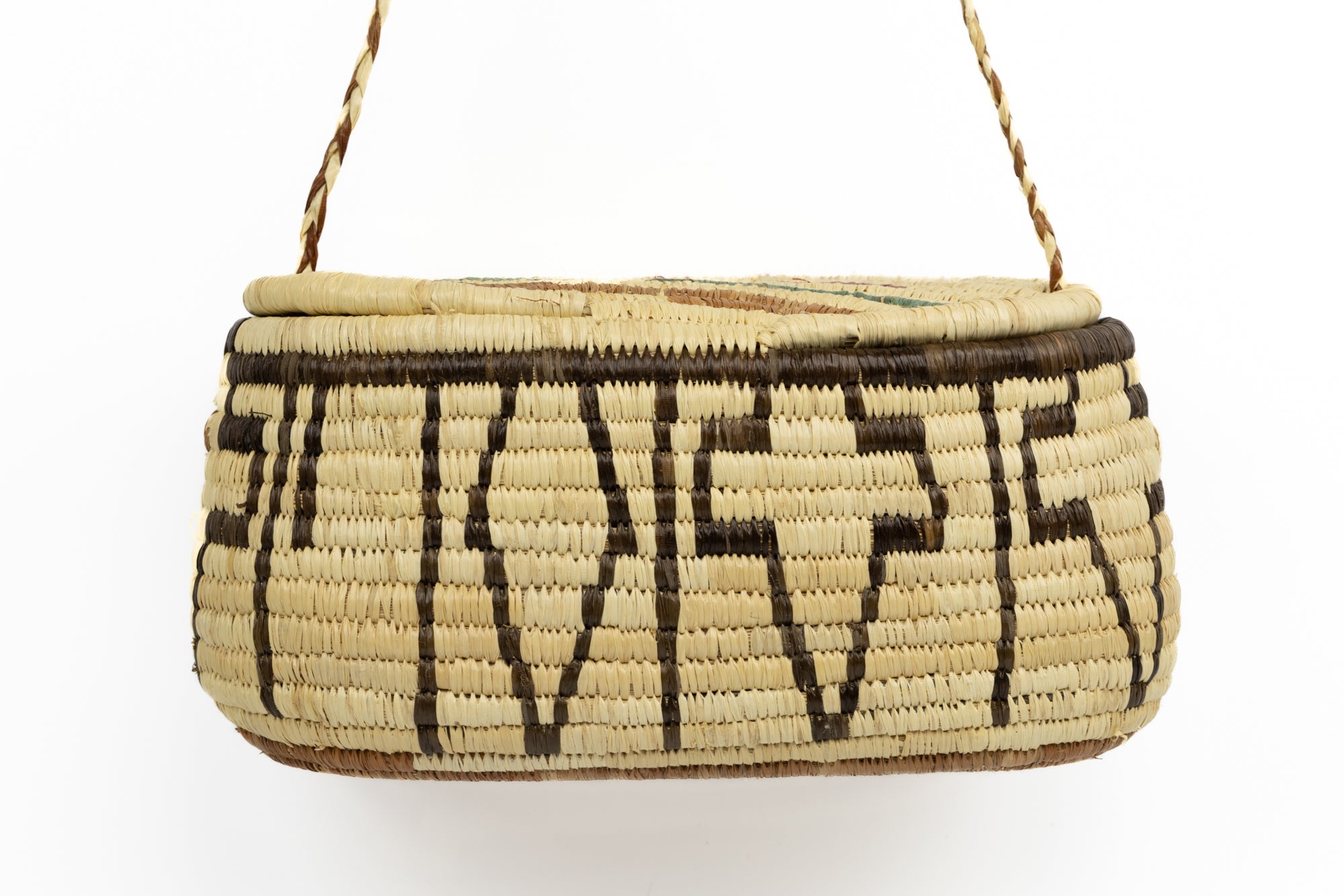 Hand Woven Vintage Hanging Basket Made By Indigenous Artisans
