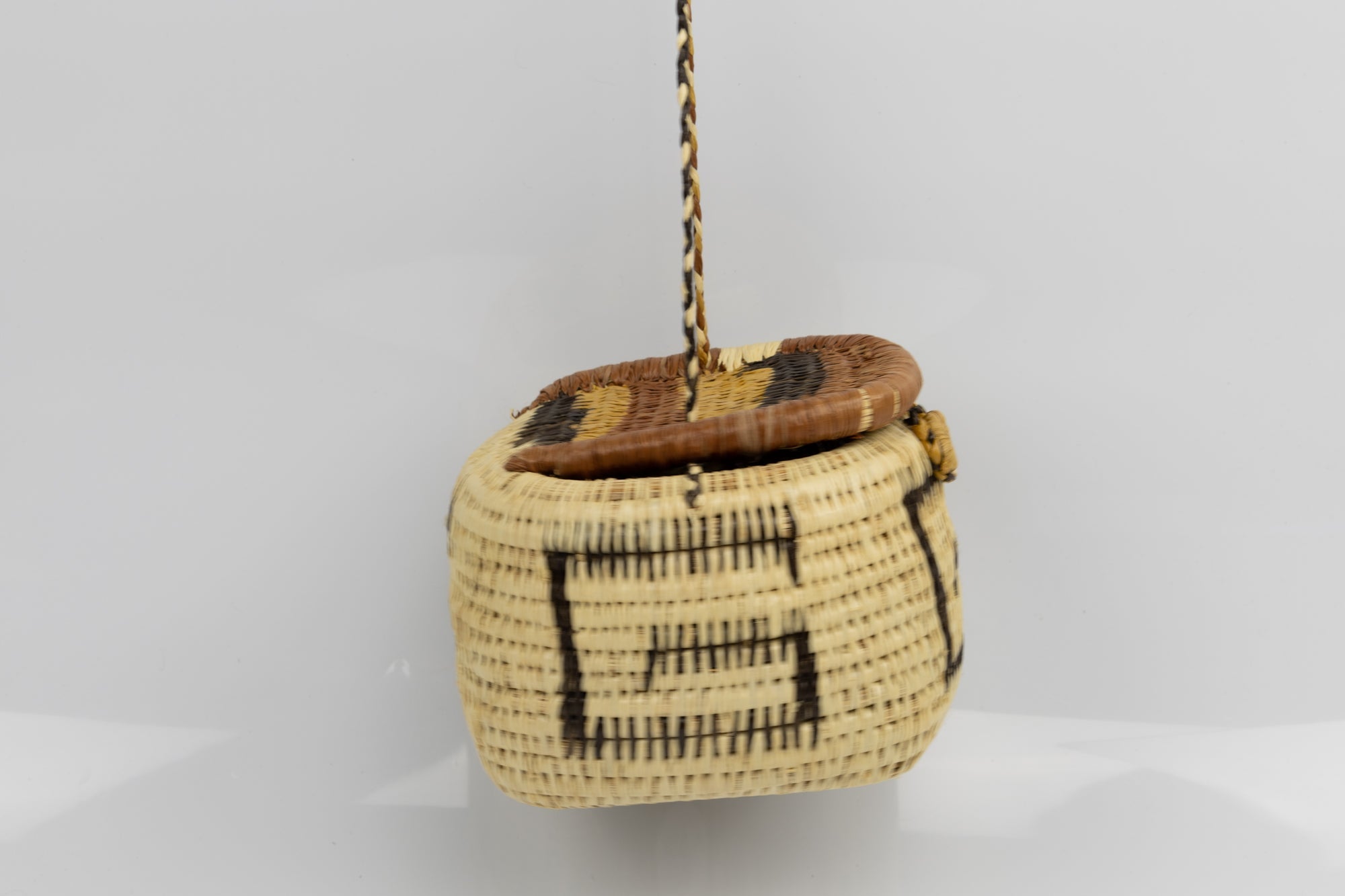 Hand Woven Vintage Hanging Basket Made By Indigenous Artisans