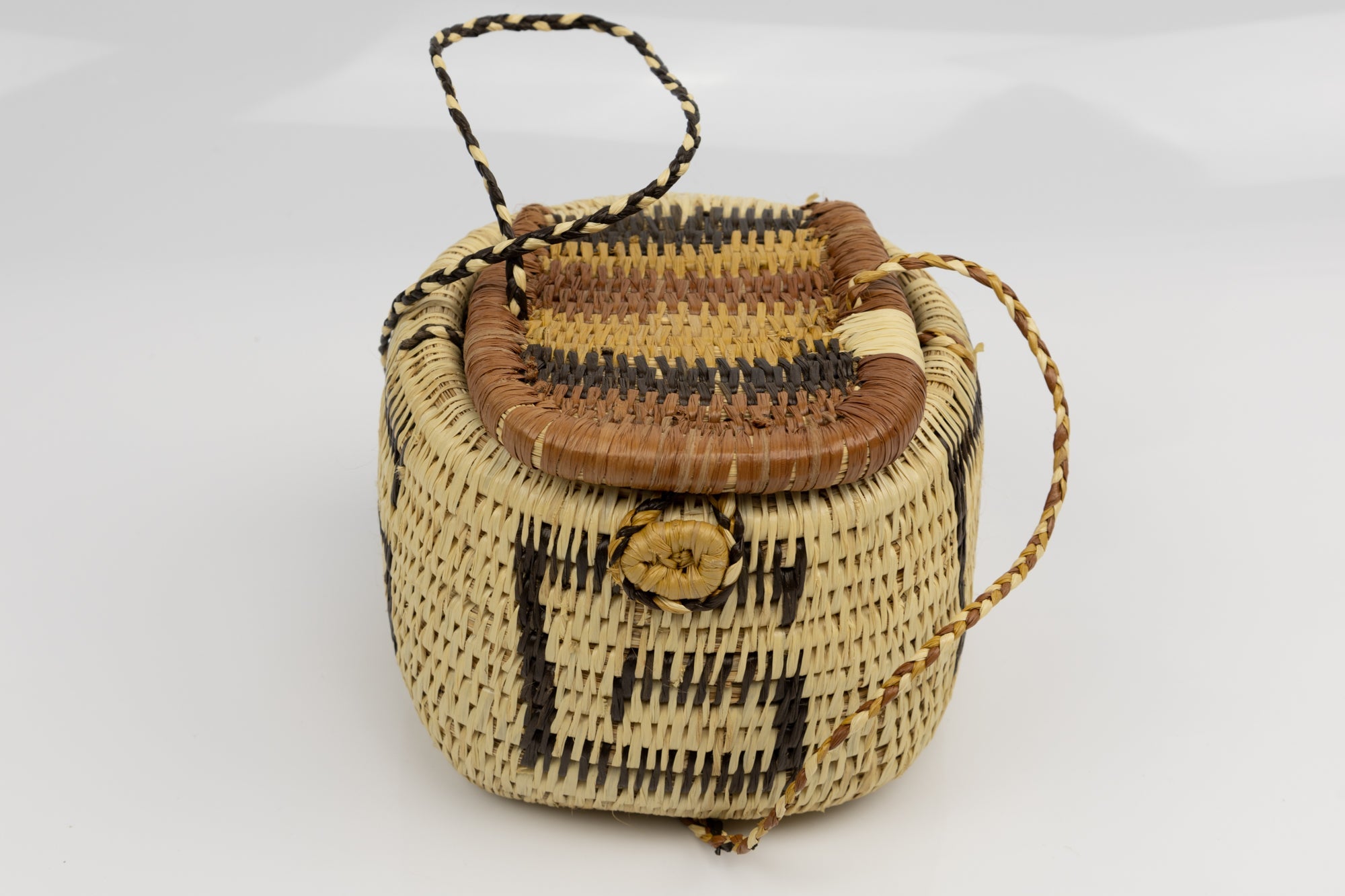 Hand Woven Vintage Hanging Basket Made By Indigenous Artisans