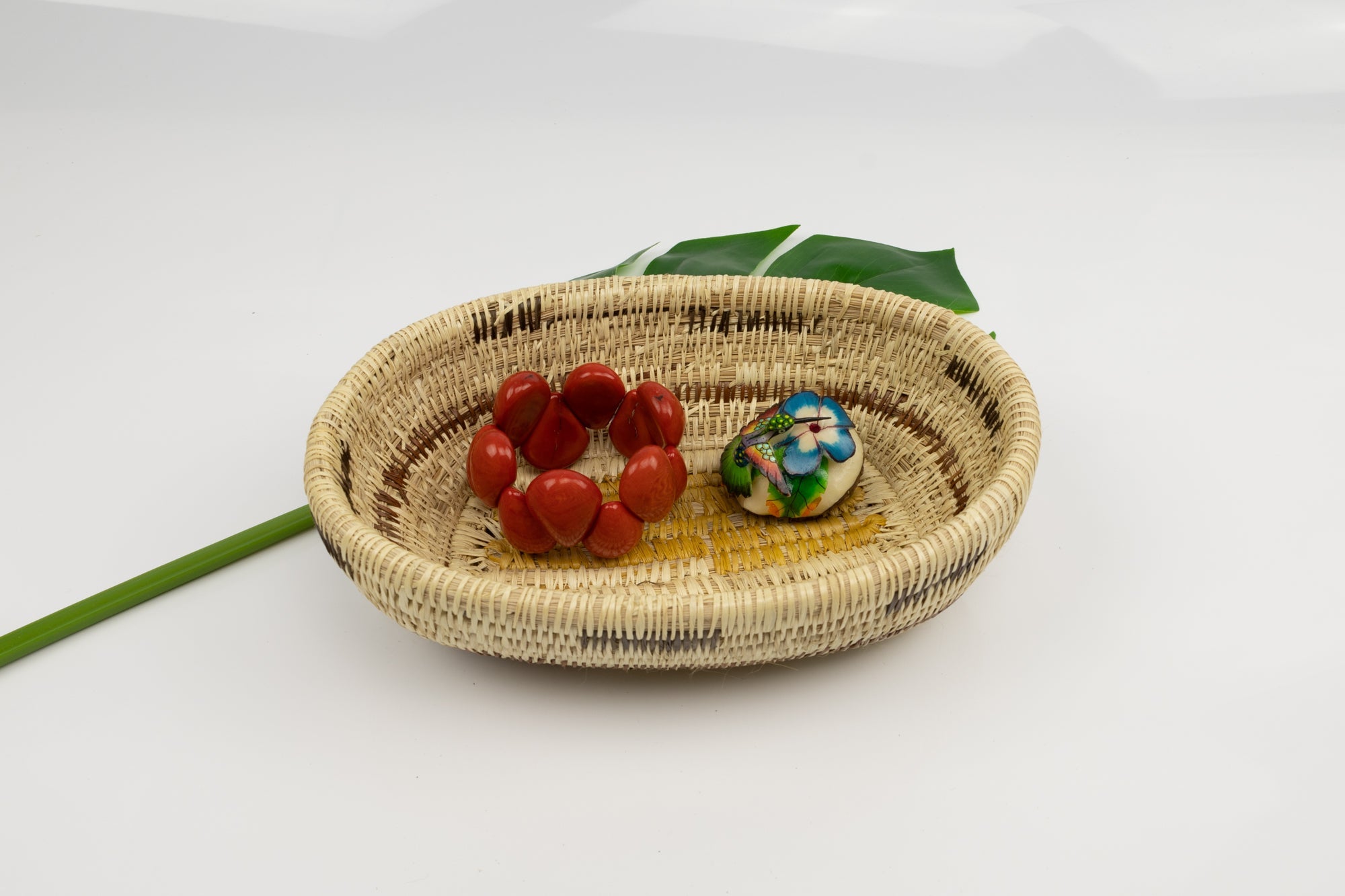 Vintage Handmade Basket Woven Bowl Fair Trade