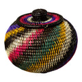 Rainforest Rainbow Swirl Woven Basket With Top