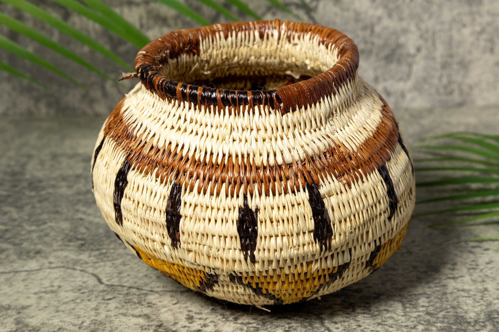 Bowl-Shaped Rainforest Vintage Basket