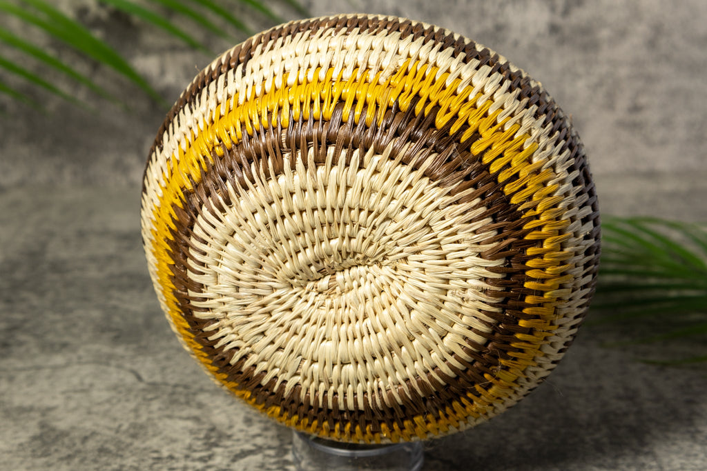 Brown and White Rainforest Vintage Basket