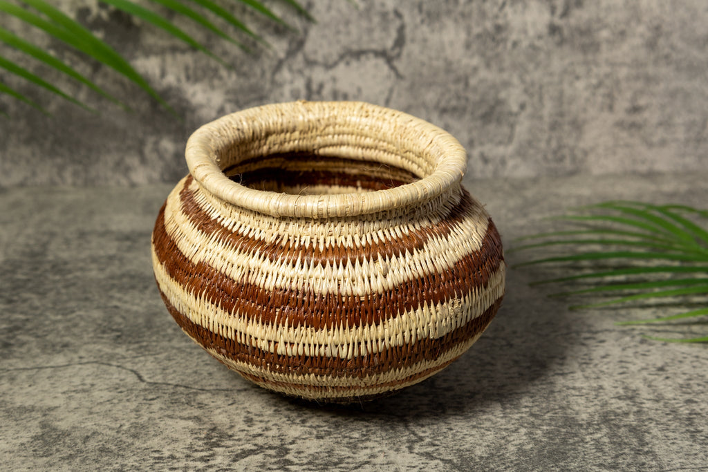 Brown Strip Rainforest Vintage Basket