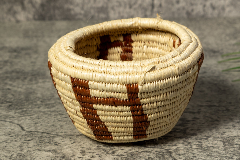 Brown and White Rainforest Vintage Basket