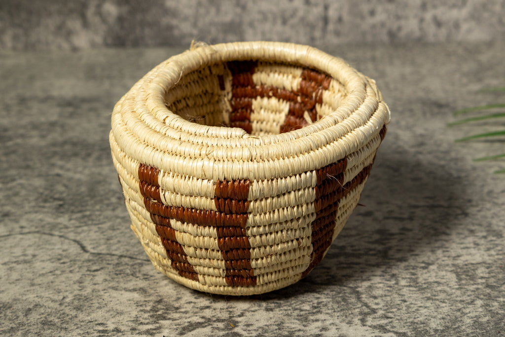 Brown and White Rainforest Vintage Basket