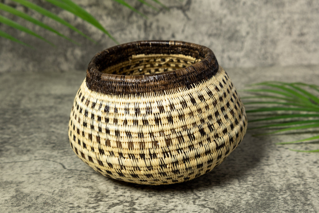 Checkerboard Design Vintage Basket
