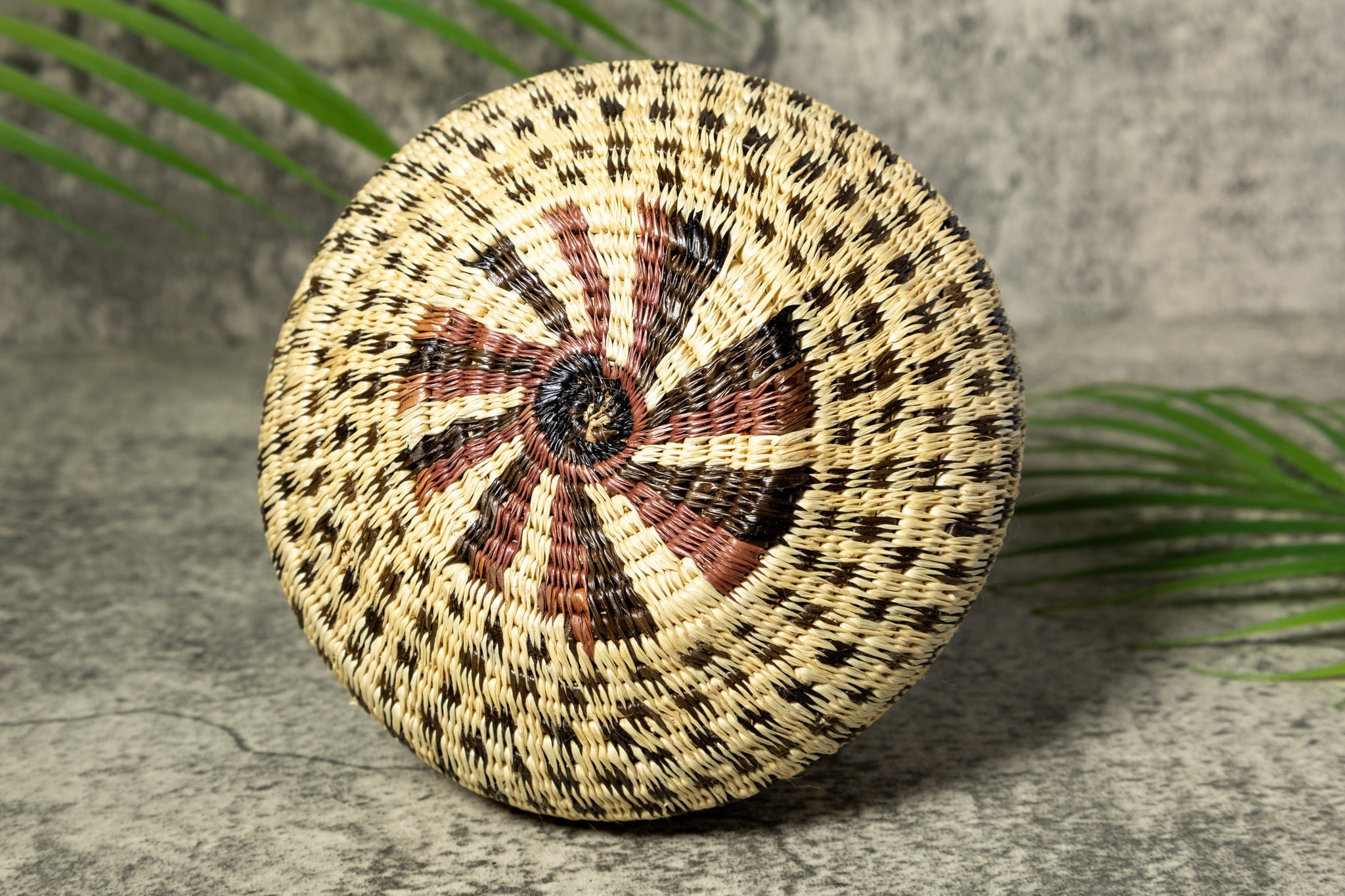 Checkerboard Design Vintage Basket