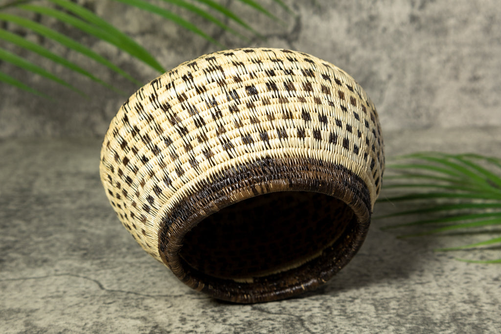 Checkerboard Design Vintage Basket