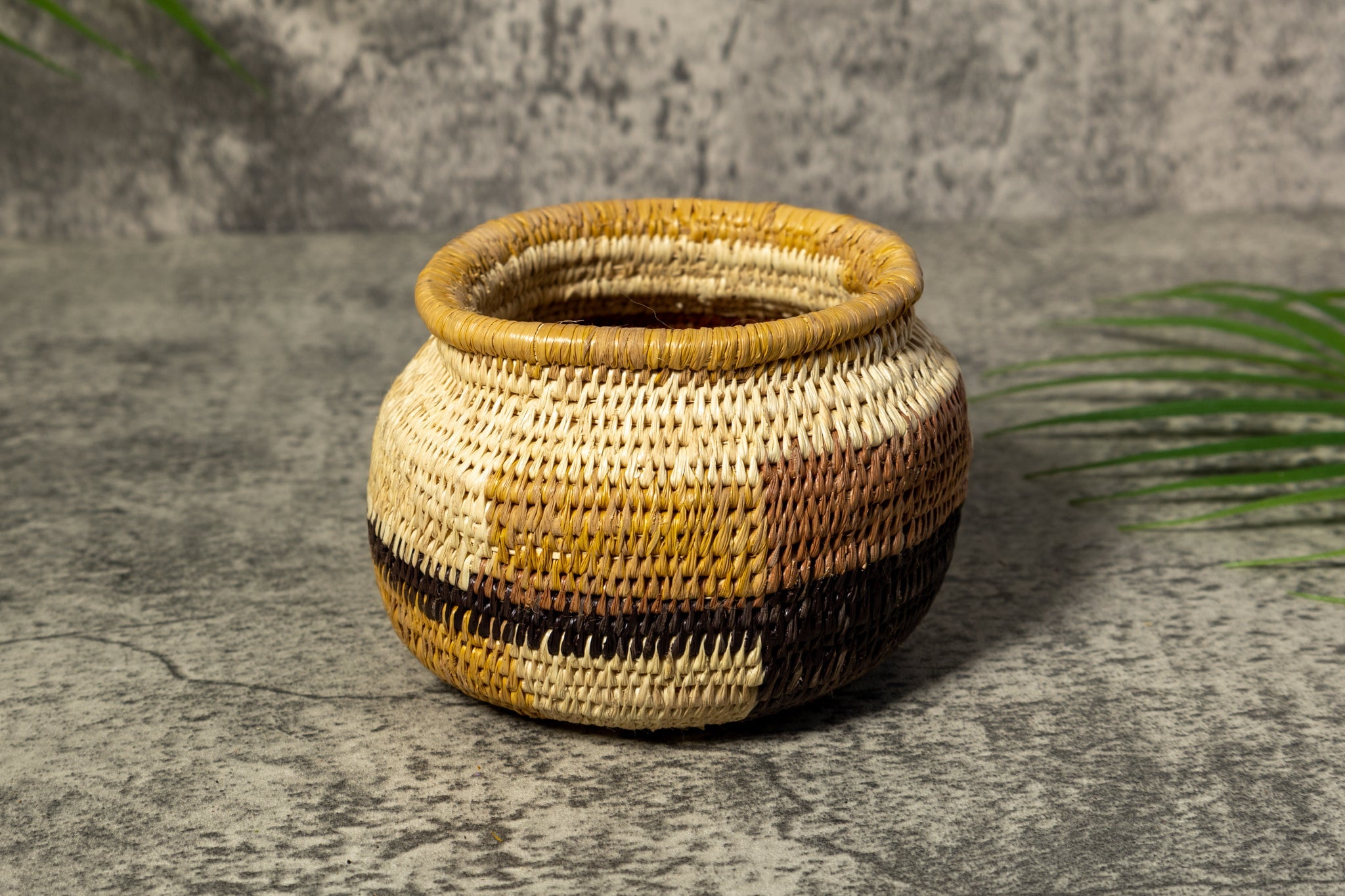 Brown Gold And Black Rainforest Vintage Basket