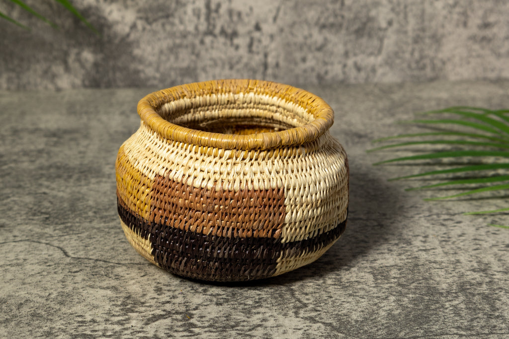 Brown Gold And Black Rainforest Vintage Basket