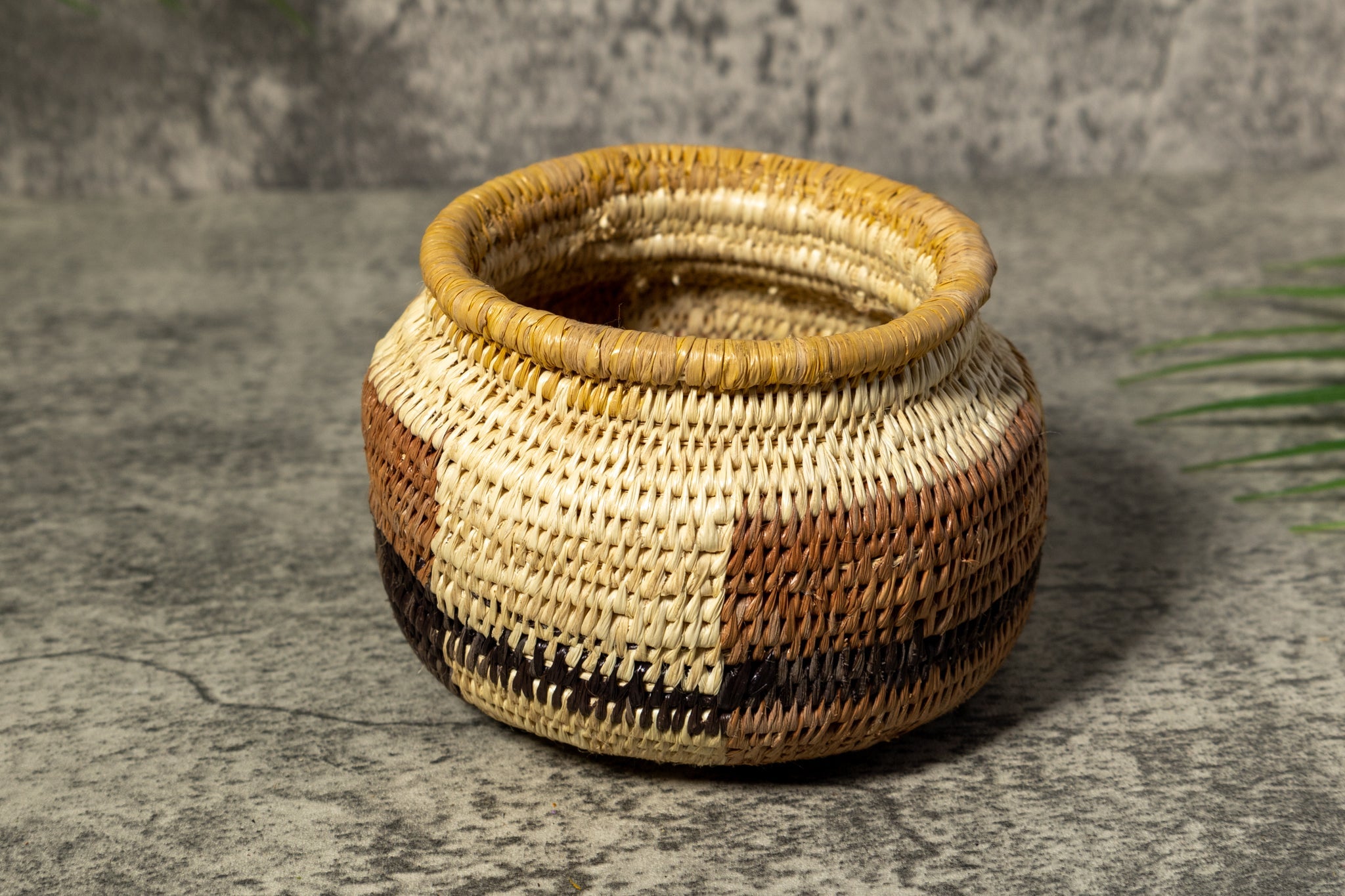 Brown Gold And Black Rainforest Vintage Basket