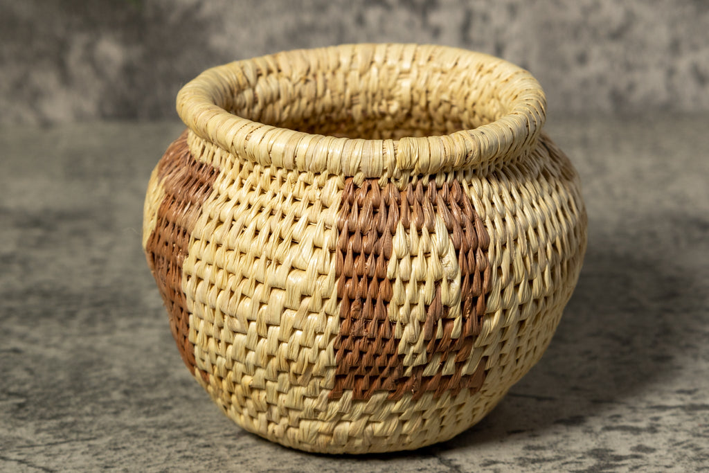 Brown and White Rainforest Vintage Basket