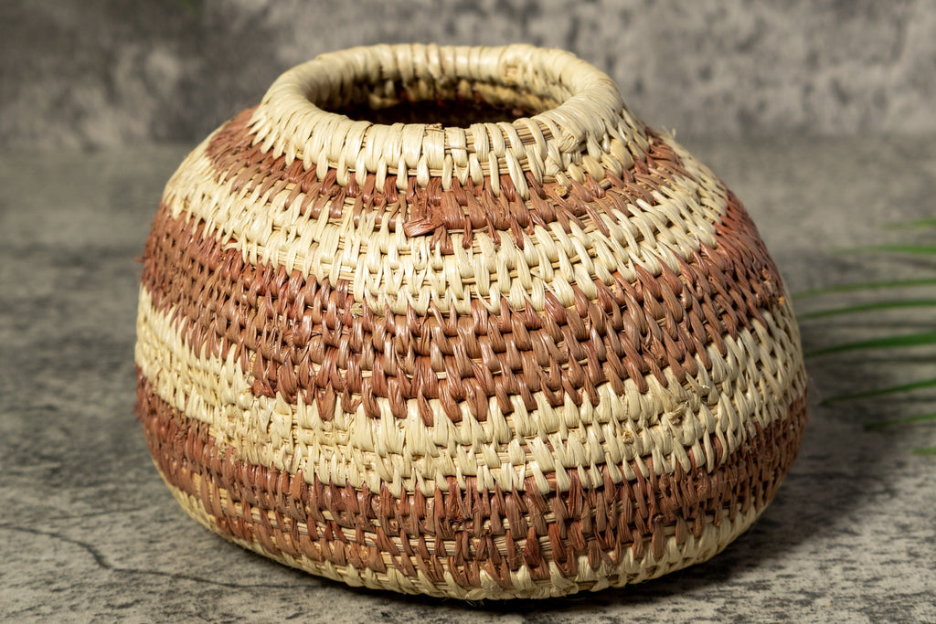 Brown Band Rainforest Vintage Basket