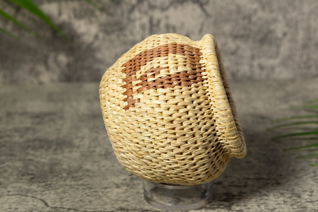 Brown and White Rainforest Vintage Basket