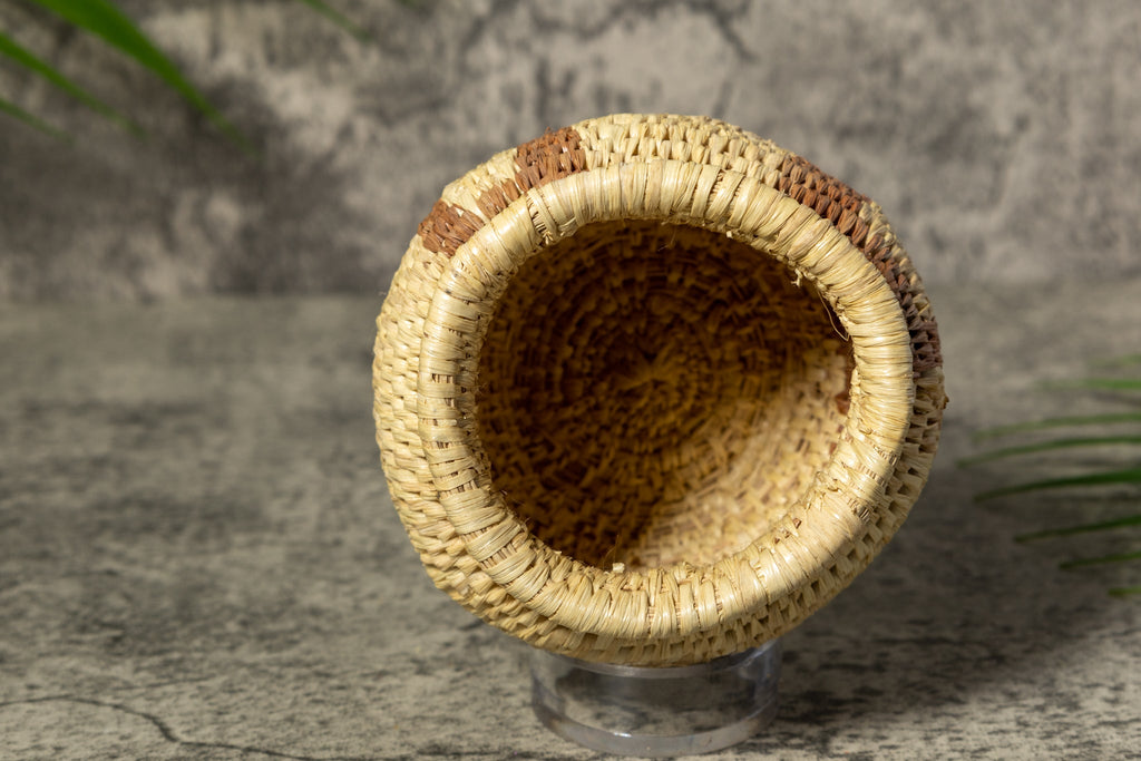Brown and White Rainforest Vintage Basket
