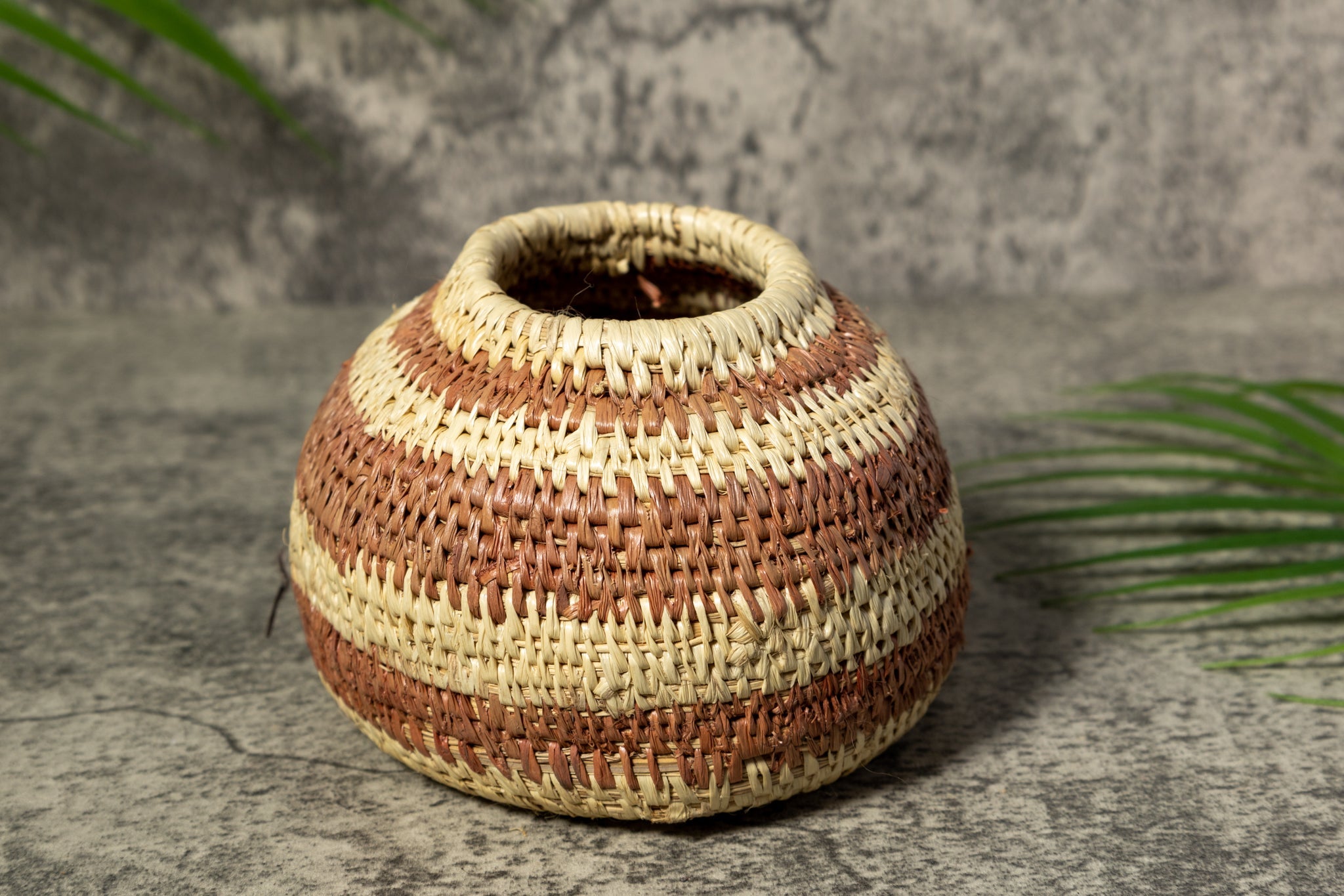 Brown Band Rainforest Vintage Basket